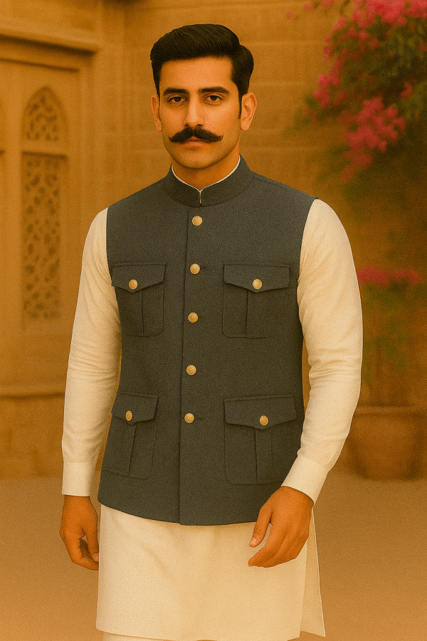 Charcoal Gray Nehru Jacket