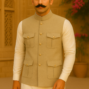 Croneeck Desert Sand Beige Nehru Jacket