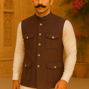 Croneeck Rich Coffee Maroon Nehru Jacket